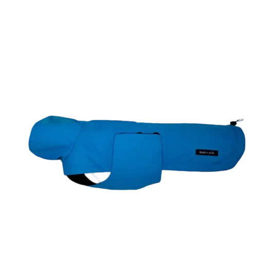 Side View of Dachshund Waterproof Raincoat in Teal