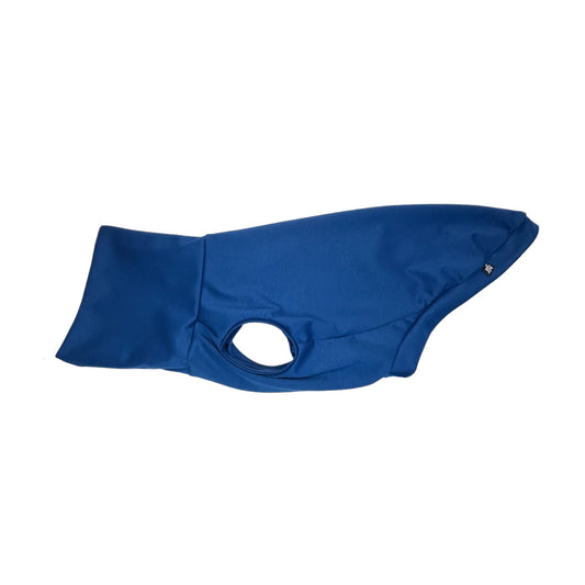 Side View of Dachshund Turtleneck Sweater in Dark Azure Blue