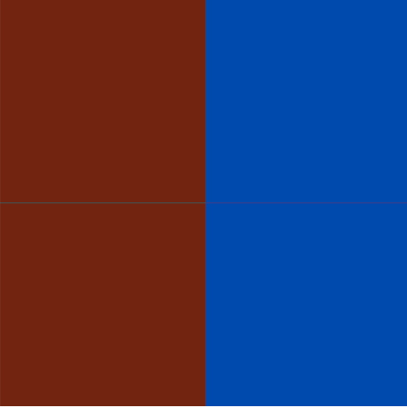 Rectangular colour swatch with burgundy and blue on a white background